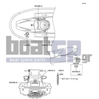 KAWASAKI - 900 STX 2002 - Frame - Labels - 56030-3755 - LABEL,FIRE EXTINGUISHER