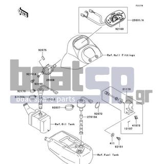 KAWASAKI - 900 STX 2002 - Electrical - Meters - 25008-3709 - BRACKET-METER