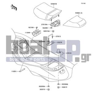 KAWASAKI - 900 STX 2002 - Εξωτερικά Μέρη - Seat - 53001-3752-PQ - SEAT-ASSY,FR,P.B.BEIGE