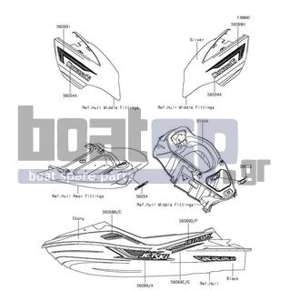 KAWASAKI - JET SKIΒ® ULTRAΒ® LX 2015 - Body Parts - Decals(Ebony)(KFF)