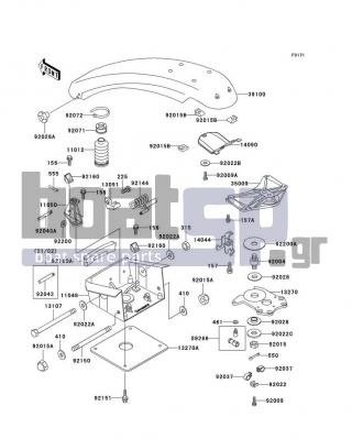 KAWASAKI - SXI PRO 2002 - Body Parts - Handle Pole - 92200-3723 - WASHER,3.5X12X1