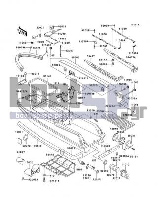 KAWASAKI - SXI PRO 2002 - Frame - Hull(JS750-C2-C5) - 59503-3705-6Z - FENDER-BOAT,F.BLACK