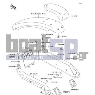 KAWASAKI - SXI PRO 2002 - Body Parts - Pads - 14090-3716-6Z - COVER,DECK PAD,LH,F.BLACK
