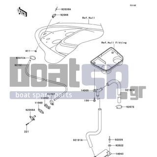 KAWASAKI - ULTRA 130 2002 - Body Parts - Bilge System - 221R0525 - SCREW-CSK-CROSS,5X25