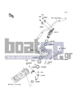 KAWASAKI - ULTRA 130 2002 - Body Parts - Handle Pole - 317R0800 - NUT-HEX-SMALL