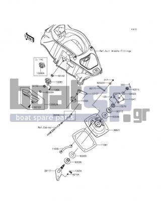 KAWASAKI - JET SKIΒ® ULTRAΒ® LX 2015 - Εξωτερικά Μέρη - Handle Pole