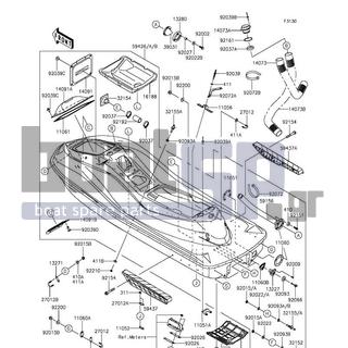 KAWASAKI - JET SKIΒ® ULTRAΒ® LX 2015 - Frame - Hull - 13271-3724 - PLATE