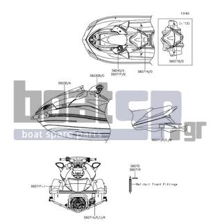 KAWASAKI - JET SKIΒ® ULTRAΒ® LX 2015 - Frame - Labels - 56071-0406 - LABEL-WARNING,READ AND FOLLOW