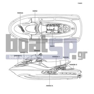 KAWASAKI - ULTRA 150 2002 - Body Parts - Decals(White)(JH1200-A4)