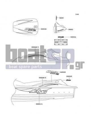 KAWASAKI - 1100 STX D.I. 2001 - Body Parts - Decals(JT1100-F1)