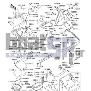 KAWASAKI - 1100 STX D.I. 2001 - Frame - Hull Fittings