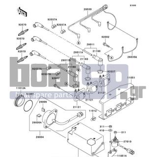 KAWASAKI - 1100 STX D.I. 2001 - Frame - Ignition System(JT1100-F1)