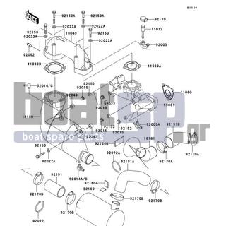 KAWASAKI - 1100 STX D.I. 2001 - Exhaust - Muffler(s)