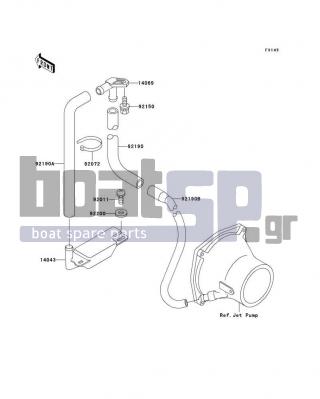 KAWASAKI - 1100 ZXI 2001 - Body Parts - Bilge System - 92190-3971 - TUBE,HULL-NOZZLE