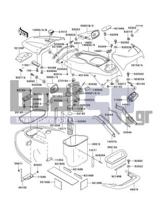 KAWASAKI - 1100 ZXI 2001 - Frame - Hull Fittings - 11012-3766 - CAP,FIRE EXTINGUISHER