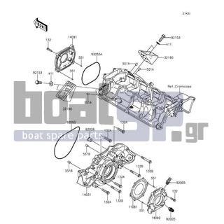 KAWASAKI - JET SKIΒ® ULTRAΒ® 310LX 2014 - Κινητήρας/Κιβώτιο Ταχυτήτων - Engine Cover(s) - 551R0408 - PIN-DOWEL