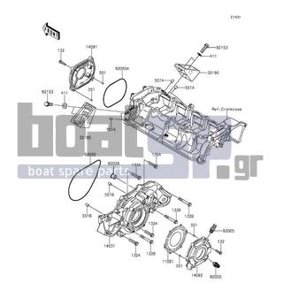 KAWASAKI - JET SKIΒ® ULTRAΒ® 310LX 2014 - Engine/Transmission - Engine Cover(s) - 11061-0812 - GASKET,OUTPUT COVER