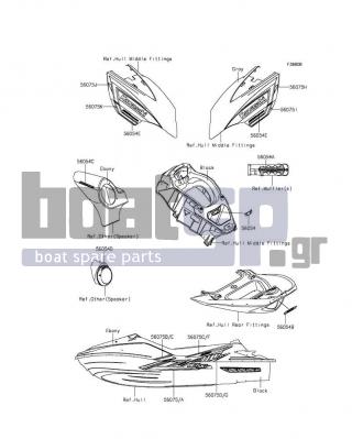 KAWASAKI - JET SKIΒ® ULTRAΒ® 310LX 2016 - Body Parts - Decals(MGF)