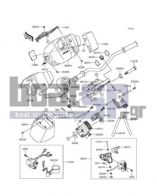 KAWASAKI - JET SKIΒ® ULTRAΒ® 310LX 2014 - Body Parts - Handlebar - 39087-0009-6Z - PAD-HANDLE,F.BLACK