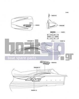 KAWASAKI - 900 STX 2001 - Body Parts - Decals(JT900-C1) - 56051-3743 - MARK,900 TRIPLE