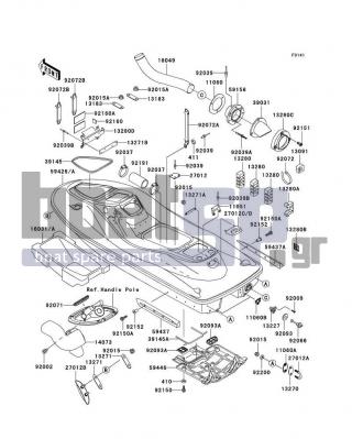 KAWASAKI - 900 STX 2001 - Frame - Hull - 13280-3705 - HOLDER,FUEL FILTER