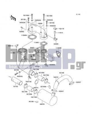 KAWASAKI - 900 STX 2001 - Exhaust - Muffler(s) - 11060-3754 - GASKET