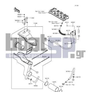 KAWASAKI - JET SKIΒ® ULTRAΒ® 310LX 2014 - Πλαίσιο - Intake Silencer - 92192-3769 - TUBE,OIL TANK-A/C