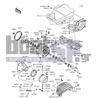 KAWASAKI - JET SKIΒ® ULTRAΒ® 310LX 2014 - Frame - Jet Pump - 92154-3710 - BOLT,BALL,6MM