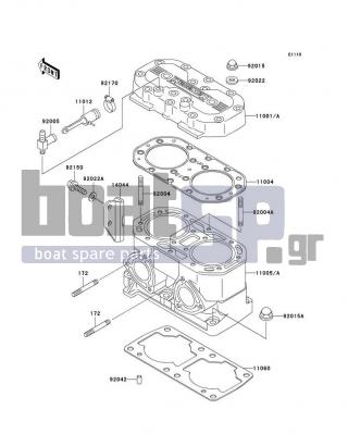 KAWASAKI - SXI PRO 2001 - Engine/Transmission - Cylinder Head/Cylinder