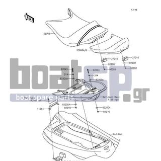KAWASAKI - JET SKIΒ® ULTRAΒ® 310LX 2014 - Body Parts - Seat - 11054-3702 - BRACKET,FRONT SEAT