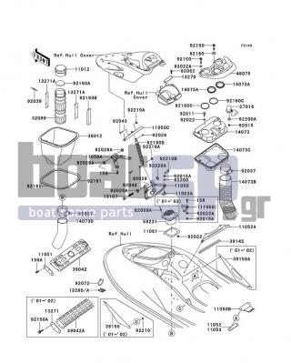 KAWASAKI - ULTRA 130 2001 - Frame - Hull Fittings - 92210-3748 - NUT,8MM