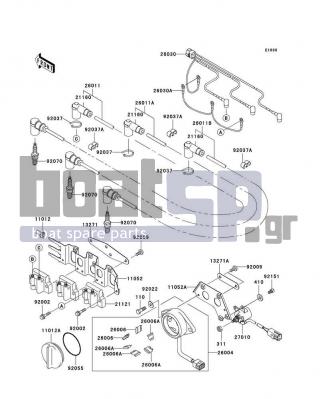 KAWASAKI - ULTRA 130 2001 - Frame - Ignition System(JH1100-B1) - 92037-1603 - CLAMP,HOSE