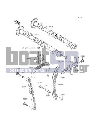 KAWASAKI - JET SKIΒ® ULTRAΒ® 310R 2014 - Engine/Transmission - Camshaft(s)/Tensioner - 12053-1432 - GUIDE-CHAIN,UPP