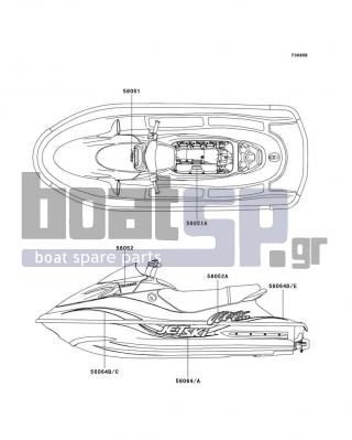 KAWASAKI - ULTRA 150 2001 - Body Parts - Decals(JH1200-A3)