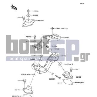 KAWASAKI - ULTRA 150 2001 - Engine/Transmission - Engine Mount - 92180-3710 - SHIM,T=1.00