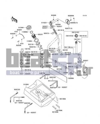 KAWASAKI - ULTRA 150 2001 - Body Parts - Fuel Tank(JH1200-A1/A2/A3) - 13280-3705 - HOLDER,FUEL FILTER