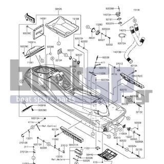 KAWASAKI - JET SKIΒ® ULTRAΒ® 310R 2014 - Frame - Hull - 14073-3836 - DUCT,L=1000