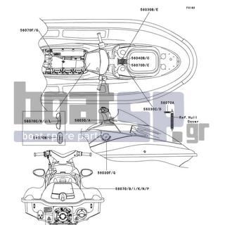 KAWASAKI - ULTRA 150 2001 - Frame - Labels(JH1200-A1/A2/A3) - 56030-3770 - LABEL,FIRE EXTINGUISHER(FRENCH