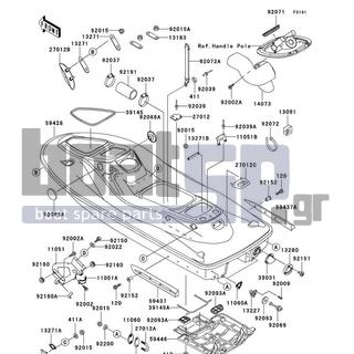 KAWASAKI - 1100 STX D.I. 2000 - Frame - Hull - 13227-3711 - HOUSING,DRAIN PLUG