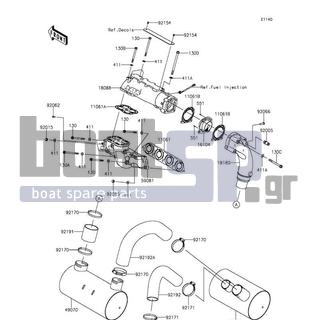 KAWASAKI - JET SKIΒ® ULTRAΒ® 310R 2014 - Εξατμίσεις - Muffler(s) - 92015-1371 - NUT,CAP,8MM