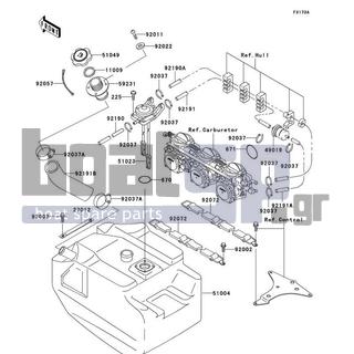 KAWASAKI - 1100 ZXI 2000 - Body Parts - Fuel Tank(JH1100-A2-A5)