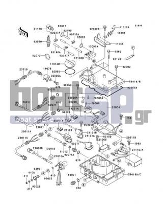 KAWASAKI - 1100 ZXI 2000 - Frame - Ignition System - 156R0620 - BOLT-WP,6X20