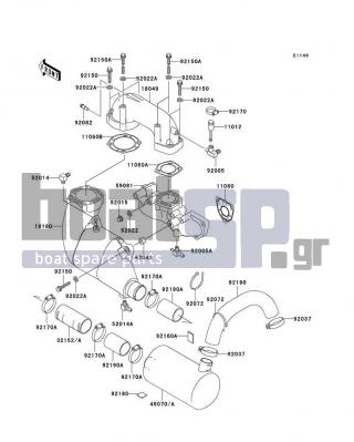 KAWASAKI - 1100 ZXI 2000 - Exhaust - Muffler(s) - 11060-3768 - GASKET,MANIFOLD