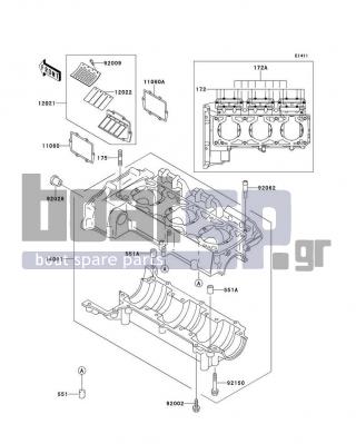 KAWASAKI - 900 STX 2000 - Engine/Transmission - Crankcase - 11060-3717 - GASKET,REED VALVE