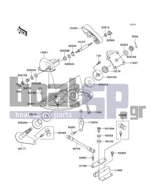 KAWASAKI - 900 STX 2000 - Body Parts - Handle Pole - 92015-3854 - NUT,STEERING,20MM