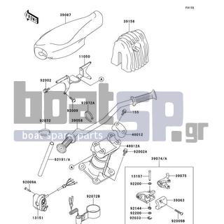 KAWASAKI - 900 STX 2000 - Body Parts - Handlebar - 92144-3749 - SPRING