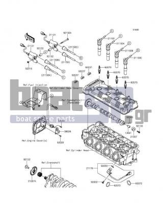 KAWASAKI - JET SKIΒ® ULTRAΒ® 310X 2014 - Frame - Ignition System - 92070-3707 - PLUG-SPARK,PMR9B(NGK)