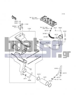 KAWASAKI - JET SKIΒ® ULTRAΒ® 310X 2014 - Frame - Intake Silencer - 49064-3704 - FILTER-AIR