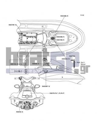 KAWASAKI - ULTRA 150 2000 - Frame - Labels(JH1200-A1/A2/A3)