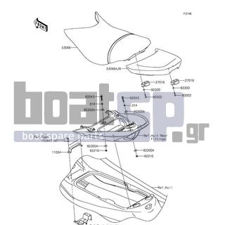 KAWASAKI - JET SKIΒ® ULTRAΒ® 310X 2014 - Body Parts - Seat